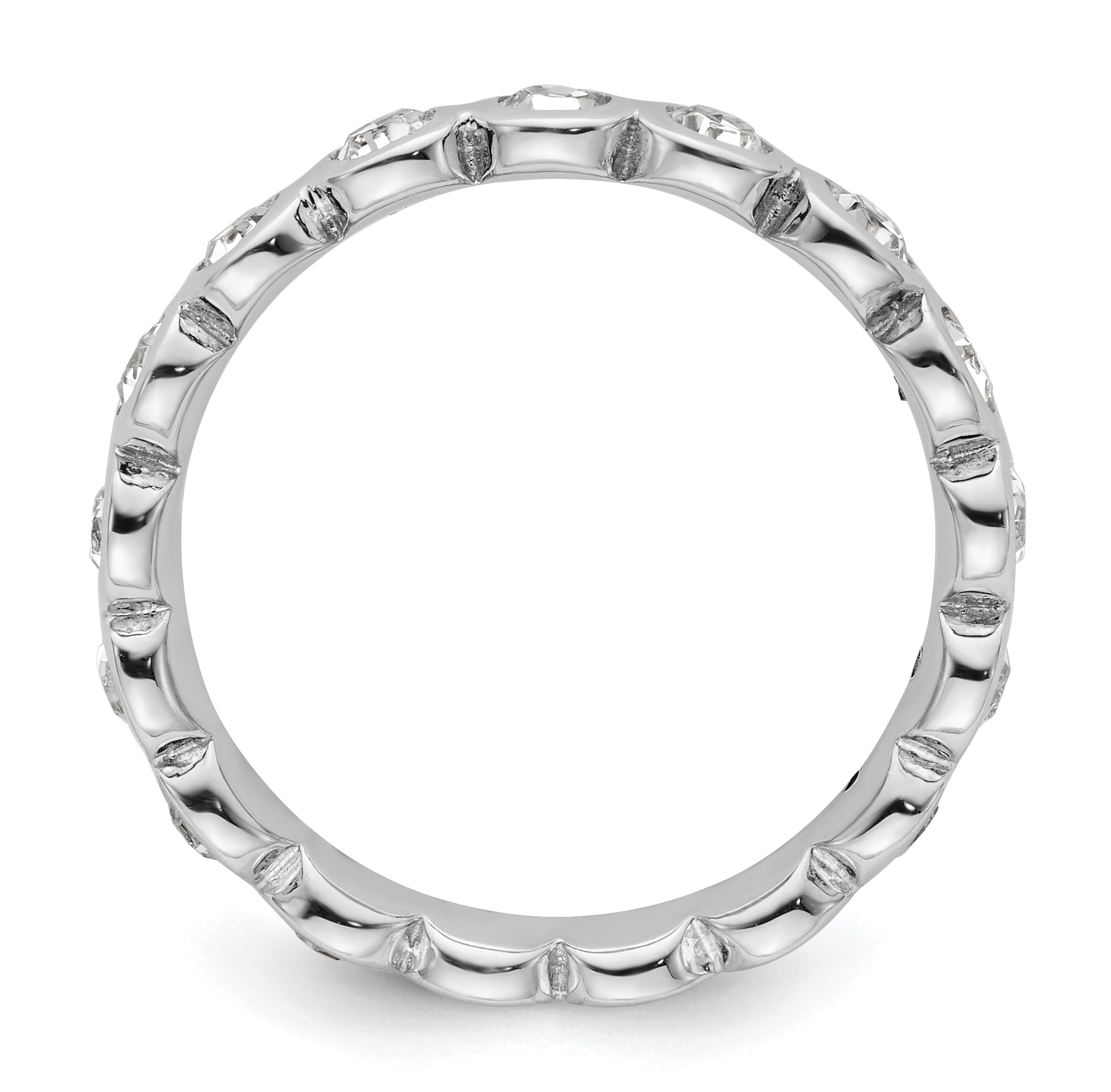Sterling Silver Stackable Expressions April Crystal Ring Secondary image