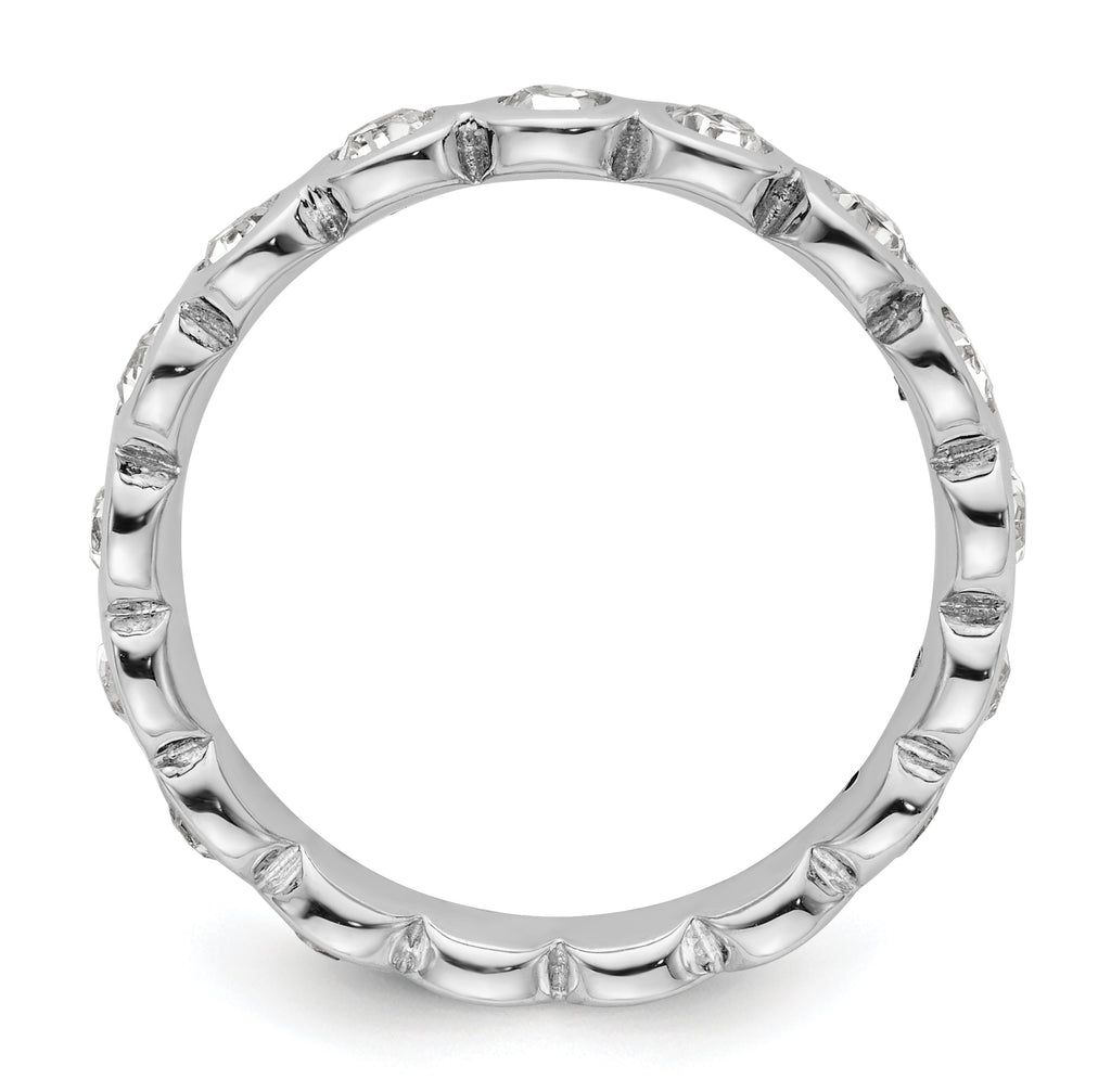 Sterling Silver Stackable Expressions April Crystal Ring