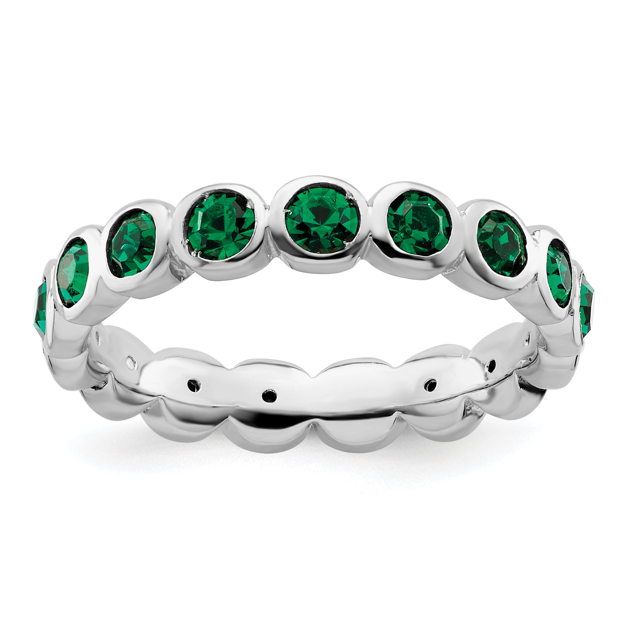 Sterling Silver Stackable Expressions May Crystal Ring Main image