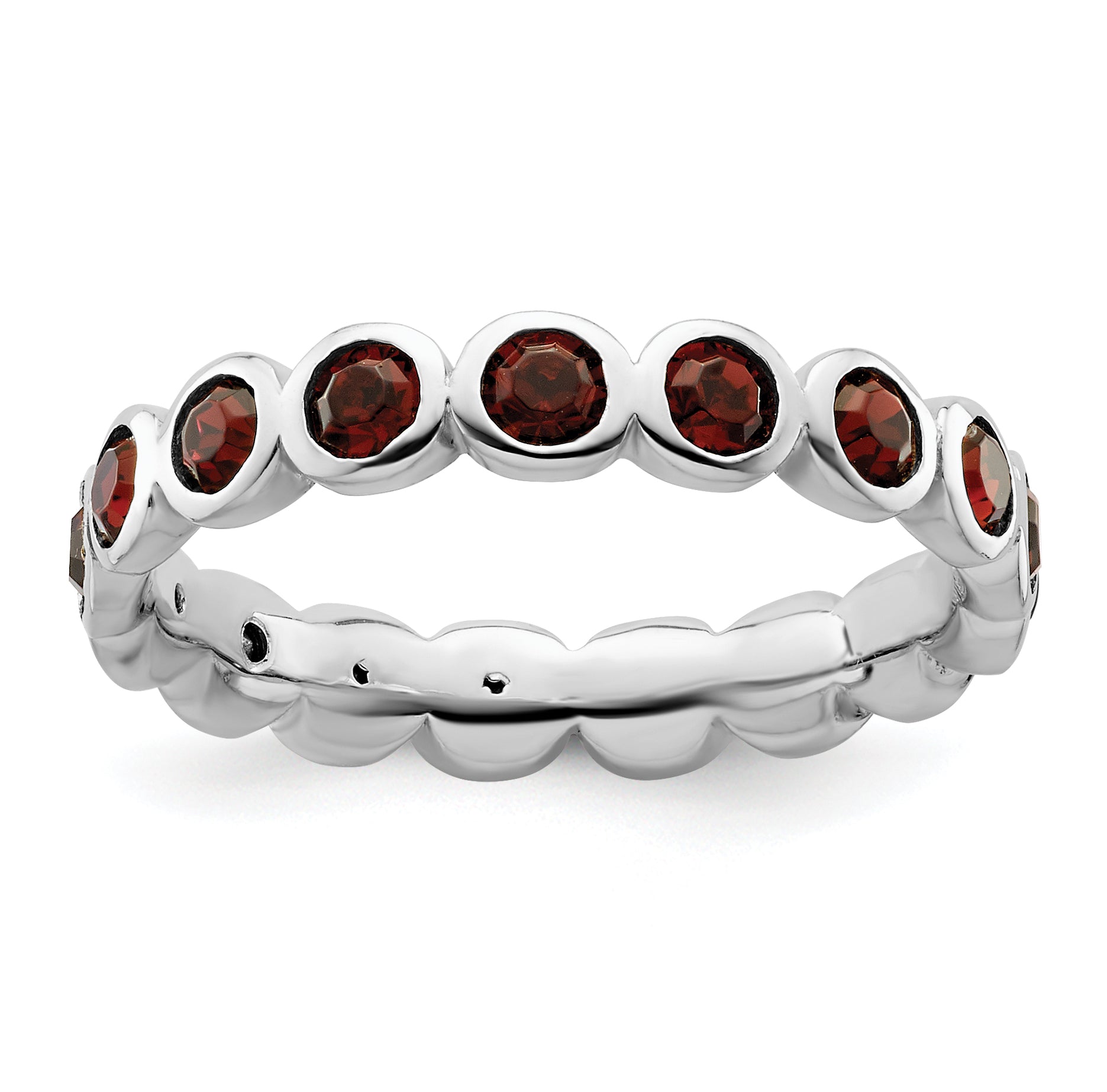 Sterling Silver Stackable Expressions June Crystal Ring Main image