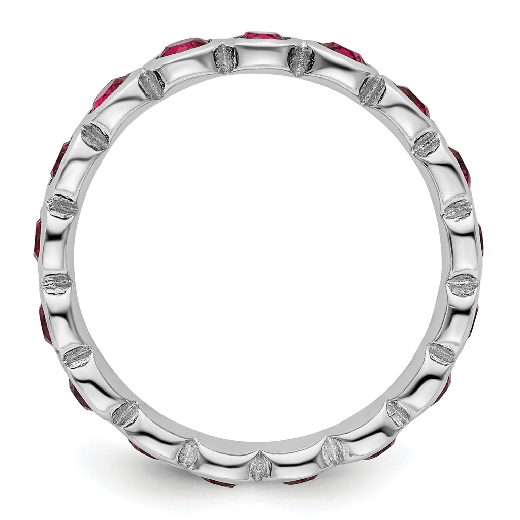 Sterling Silver Stackable Expressions July Crystal Ring