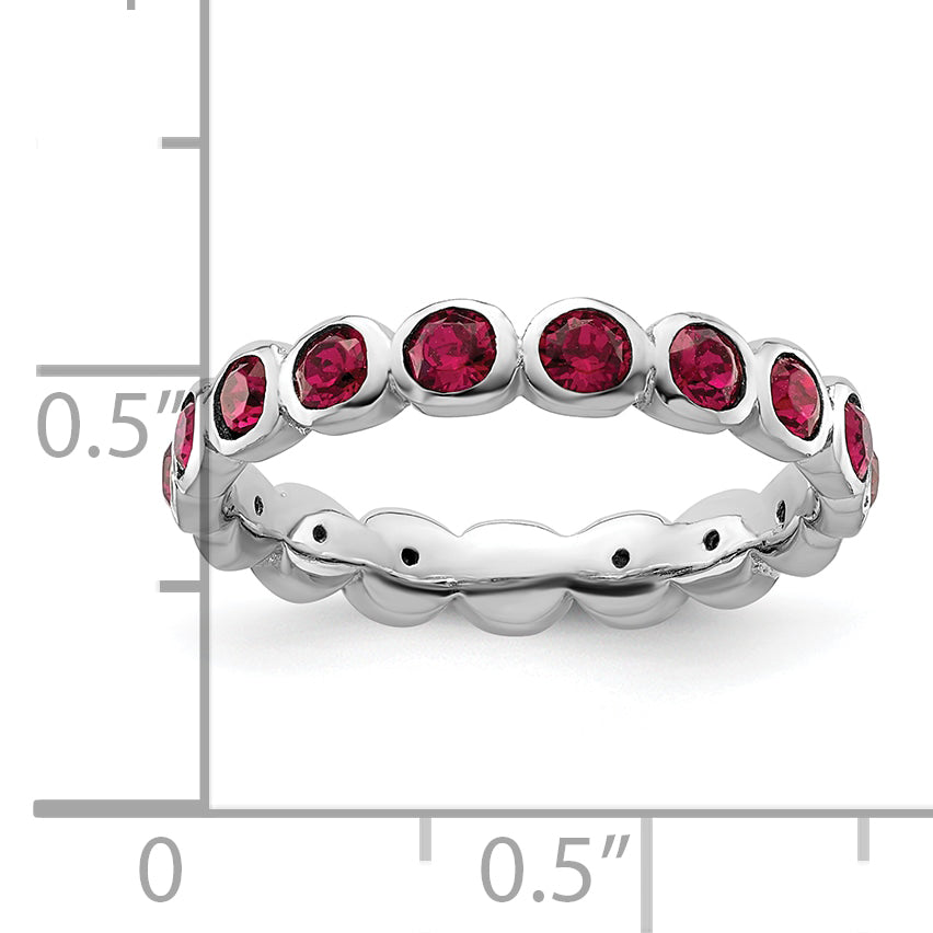 Sterling Silver Stackable Expressions July Crystal Ring