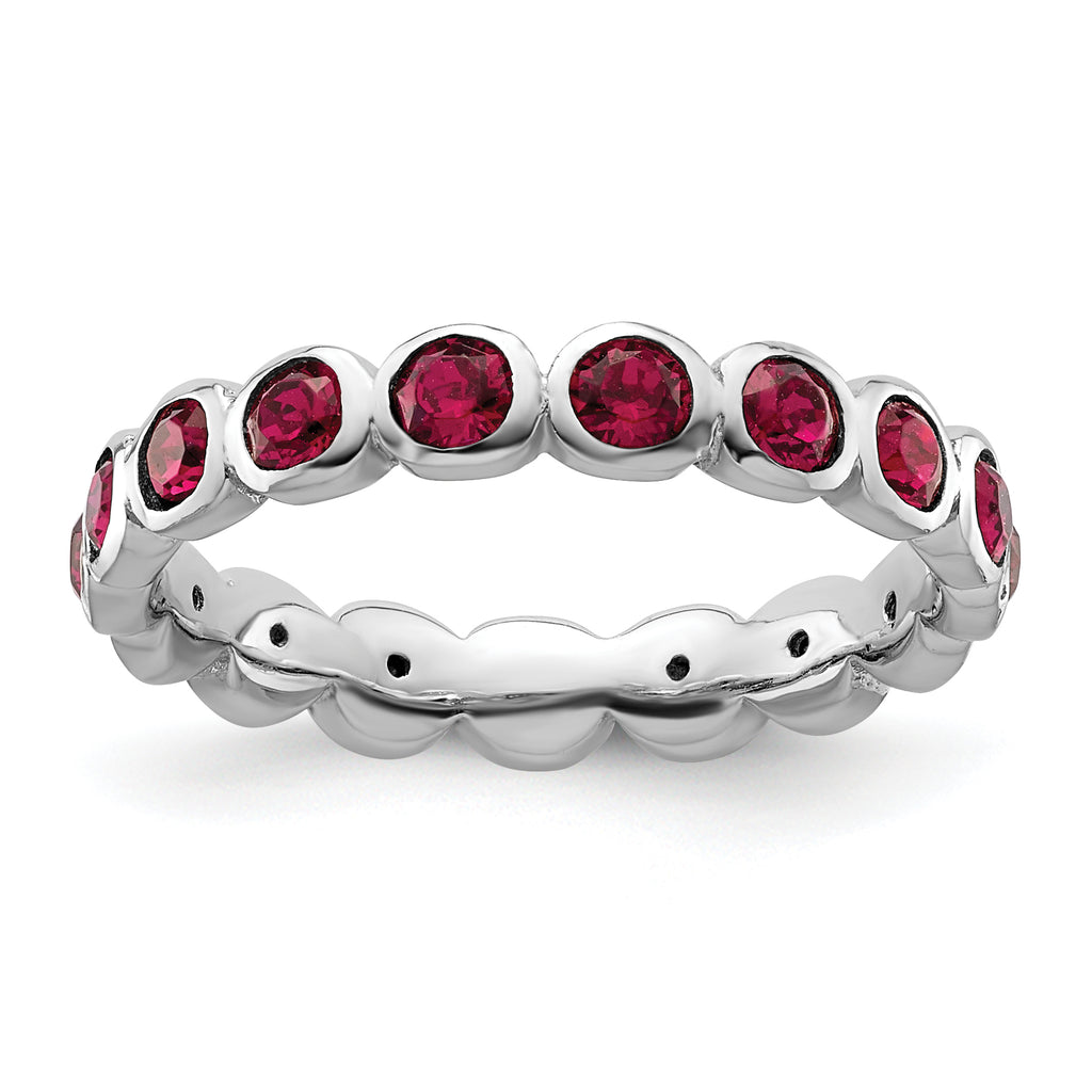 Sterling Silver Stackable Expressions July Crystal Ring