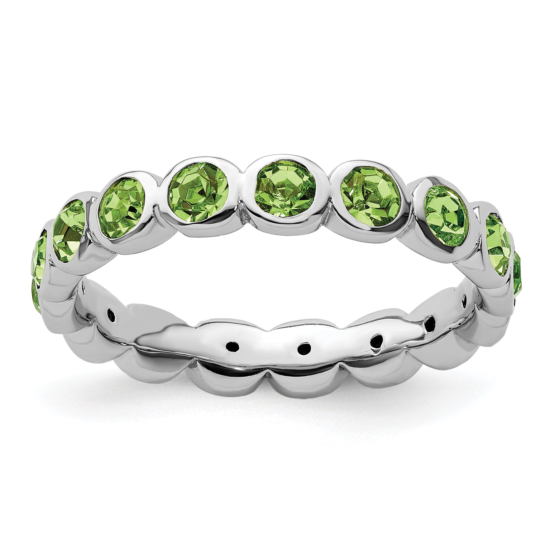 Sterling Silver Stackable Expressions August Crystal Ring