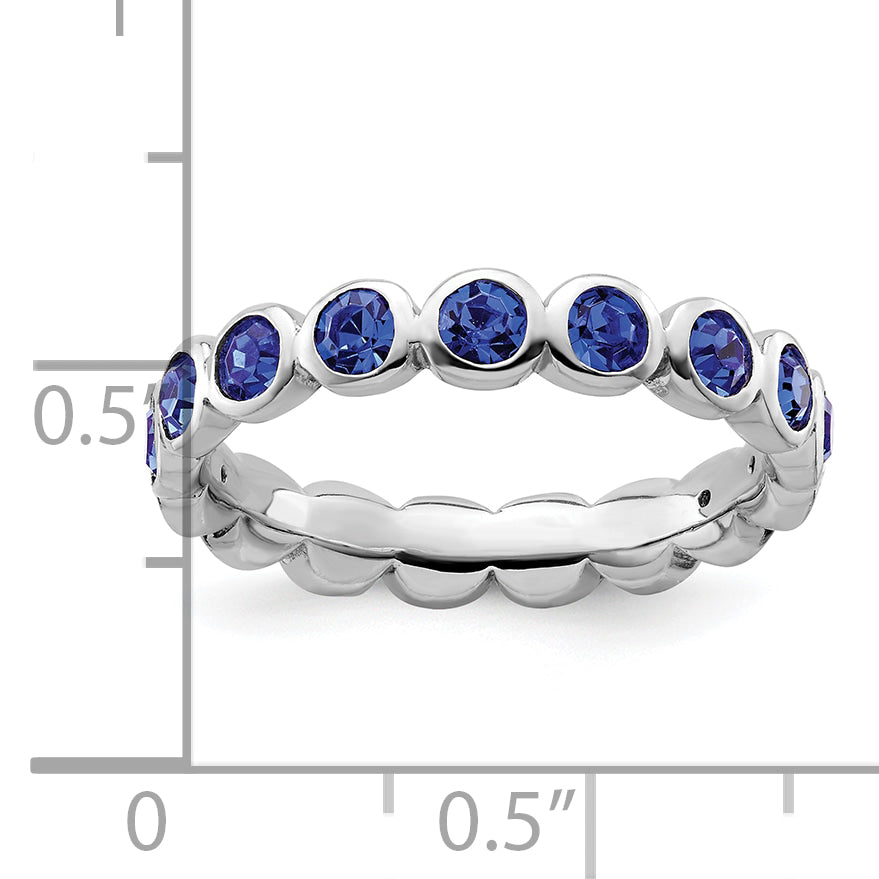 Sterling Silver Stackable Expressions September Crystal Ring