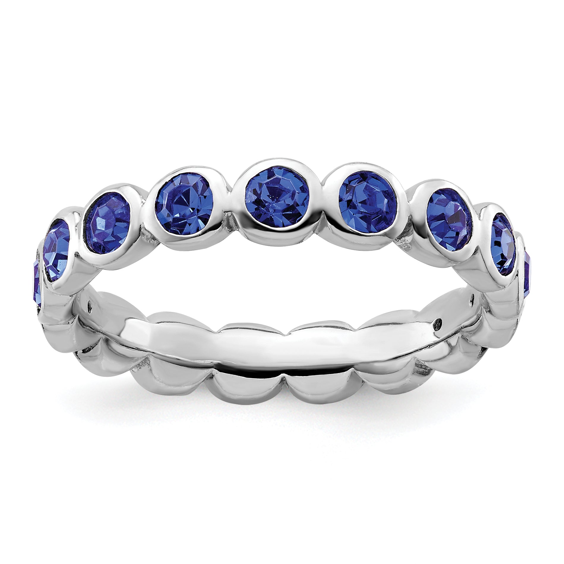 Sterling Silver Stackable Expressions September Crystal Ring Main image