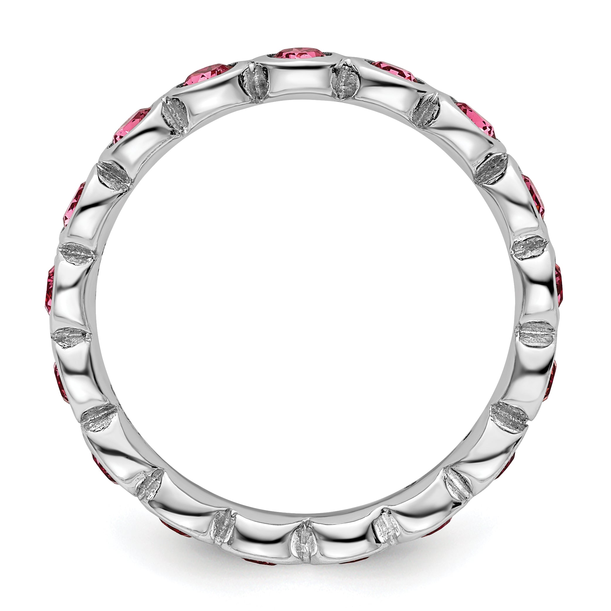 Sterling Silver Stackable Expressions October Crystal Ring Secondary image