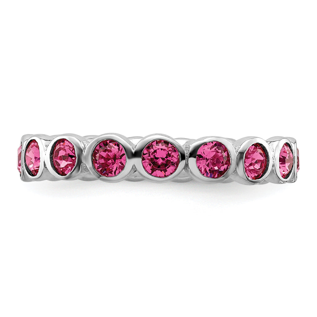 Sterling Silver Stackable Expressions October Crystal Ring