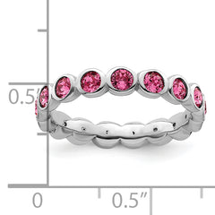Sterling Silver Stackable Expressions October Crystal Ring