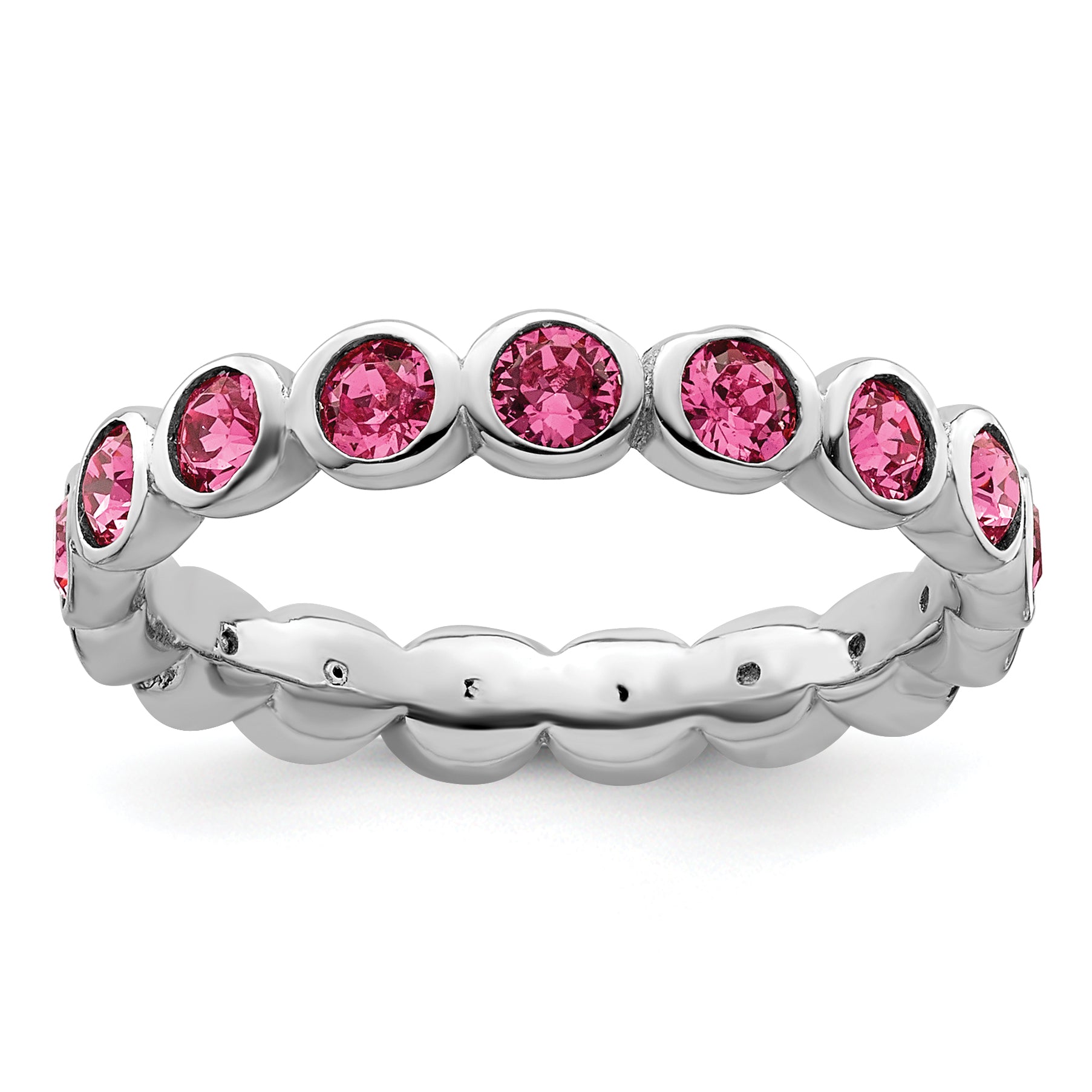 Sterling Silver Stackable Expressions October Crystal Ring Main image