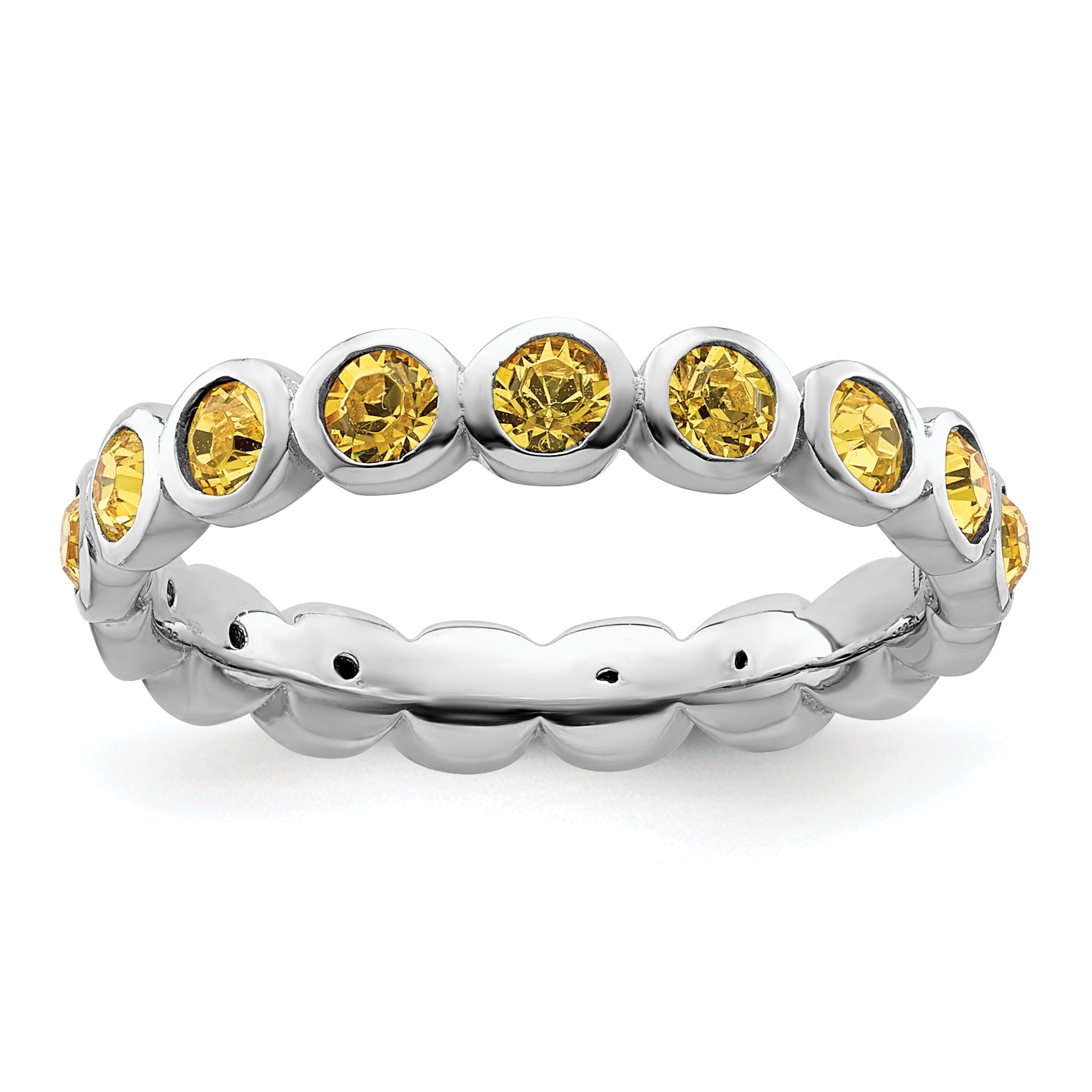 Sterling Silver Stackable Expressions November Crystal Ring Main image