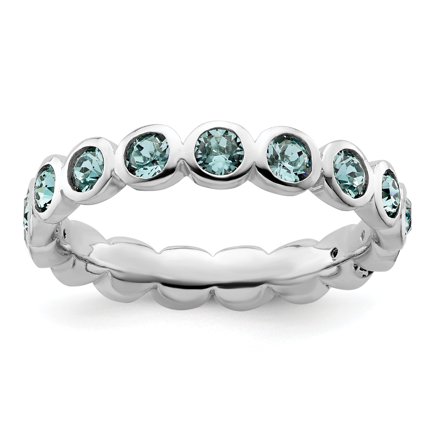 Sterling Silver Stackable Expressions December Crystal Ring Main image
