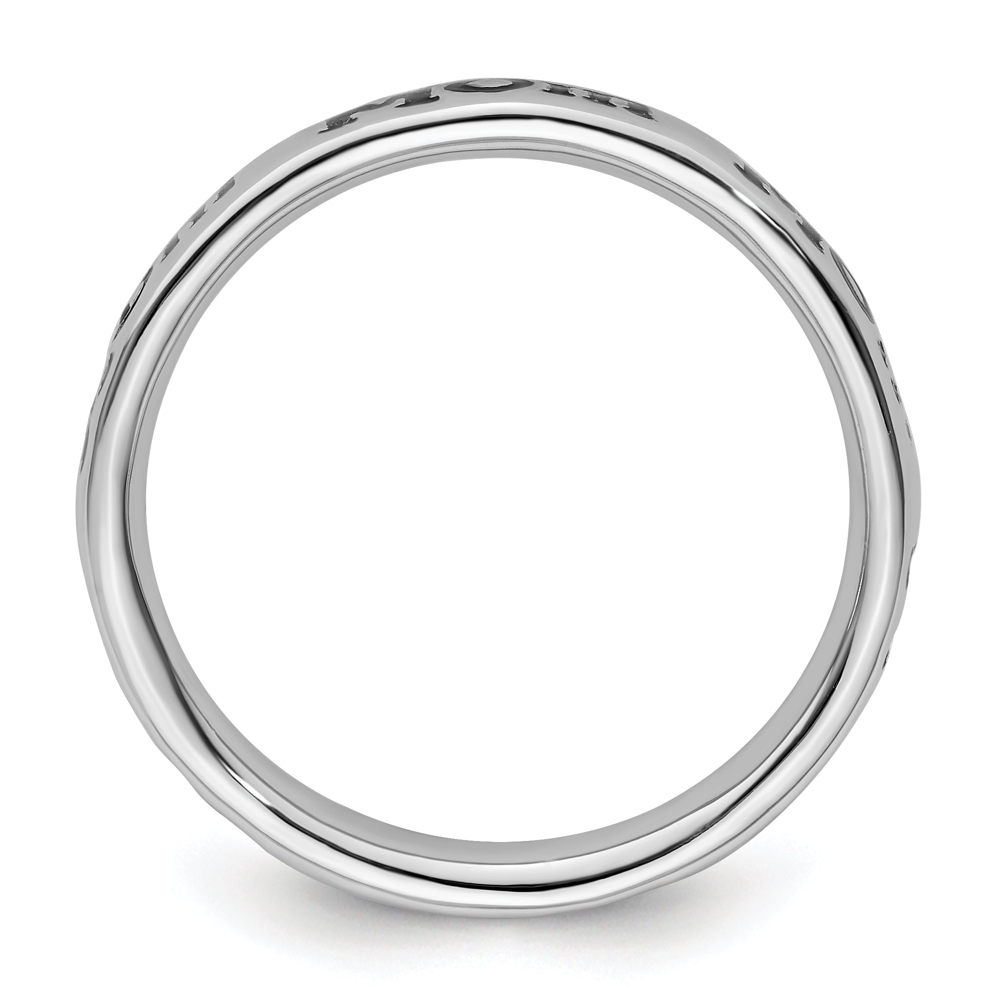 Sterling Silver Stackable Expressions Polished Enameled Mom Ring Secondary image