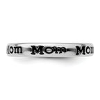 Sterling Silver Stackable Expressions Polished Enameled Mom Ring