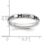 Sterling Silver Stackable Expressions Polished Enameled Mom Ring