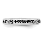 Sterling Silver Stackable Expressions Polished Enameled Sister Ring