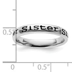 Sterling Silver Stackable Expressions Polished Enameled Sister Ring