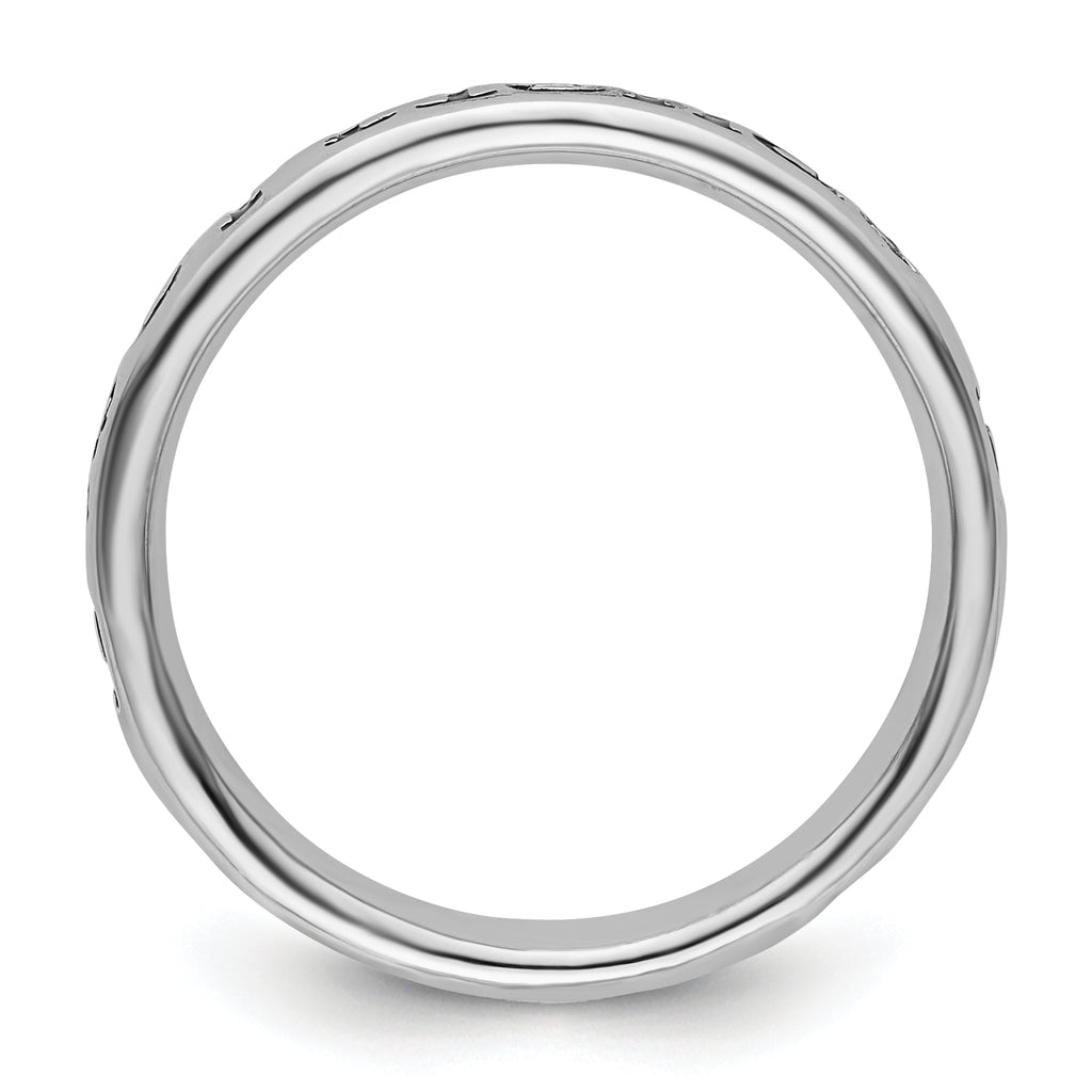 Sterling Silver Stackable Expressions Polished Enameled Friends Ring