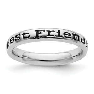 Enameled Friends Stackable Ring in Sterling Silver, Size 5–10 - Sophia Jewelers