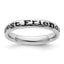 Sterling Silver Stackable Expressions Polished Enameled Friends Ring