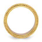 Sterling Silver Stackable Expressions Gold-tone & Rose-tone Textured Pattern 3 Ring Set