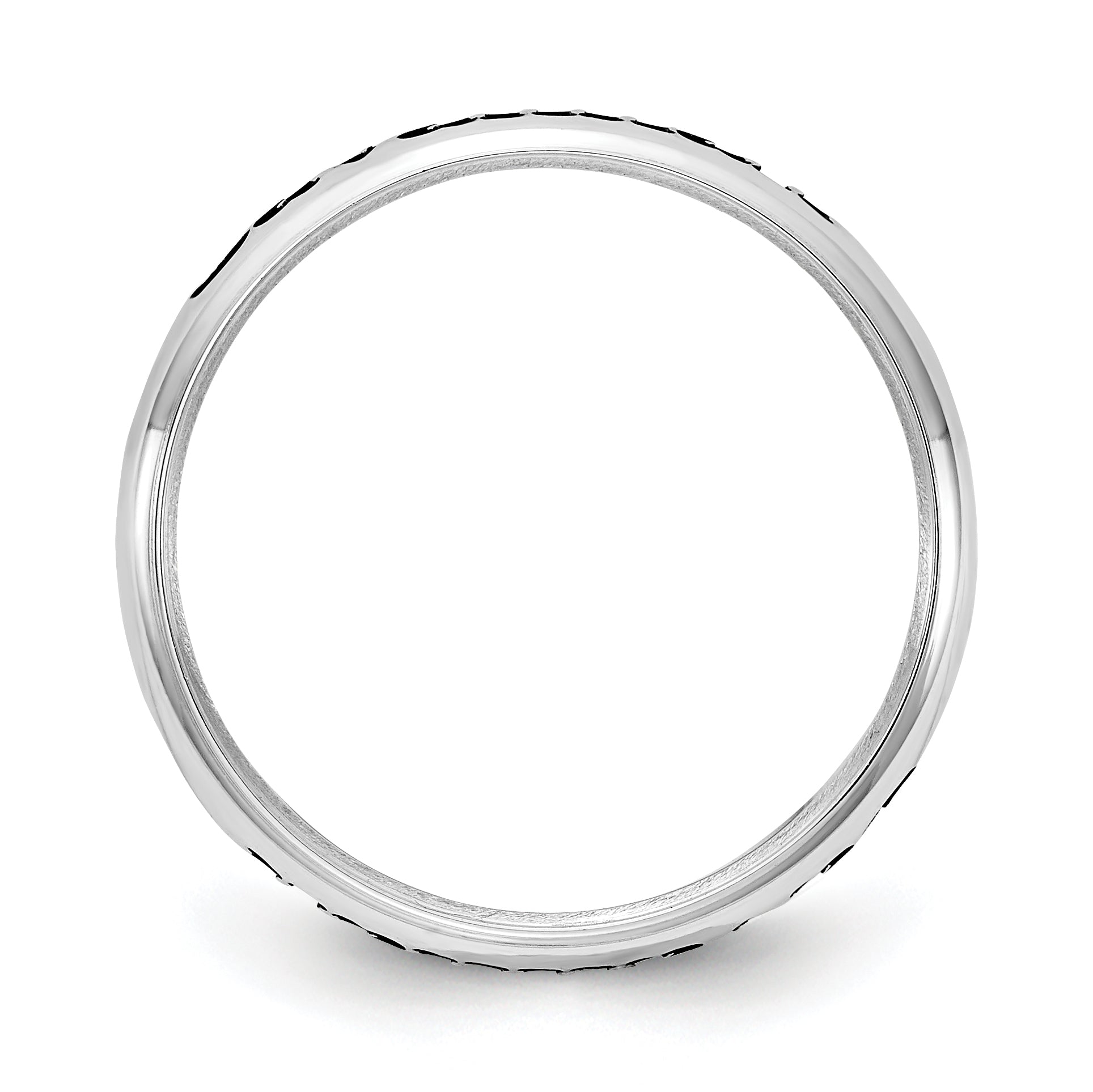 Sterling Silver Rhodium-Plated Stackable Expressions Personalized Ring Secondary image