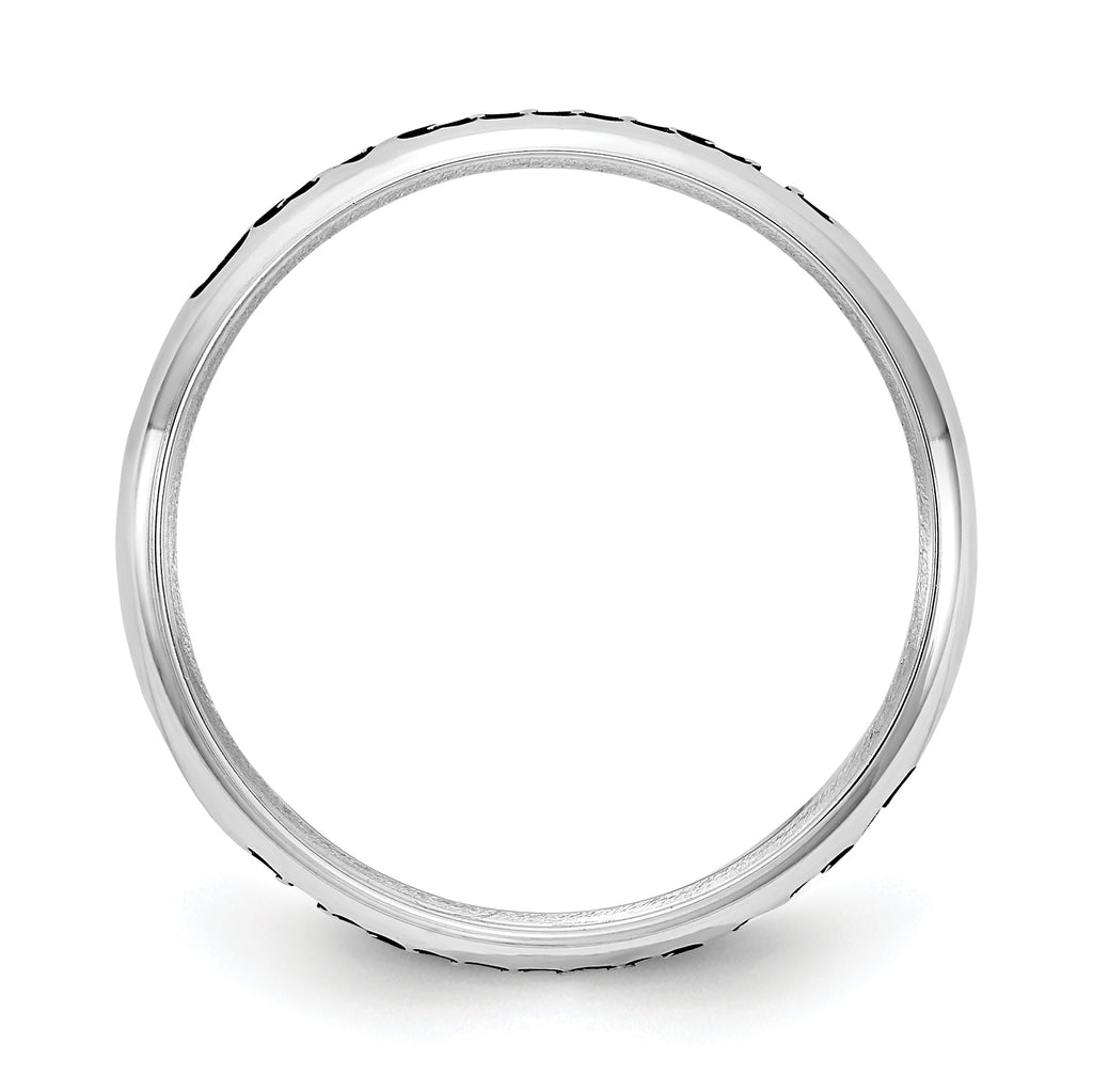 Sterling Silver Rhodium-Plated Stackable Expressions Personalized Ring