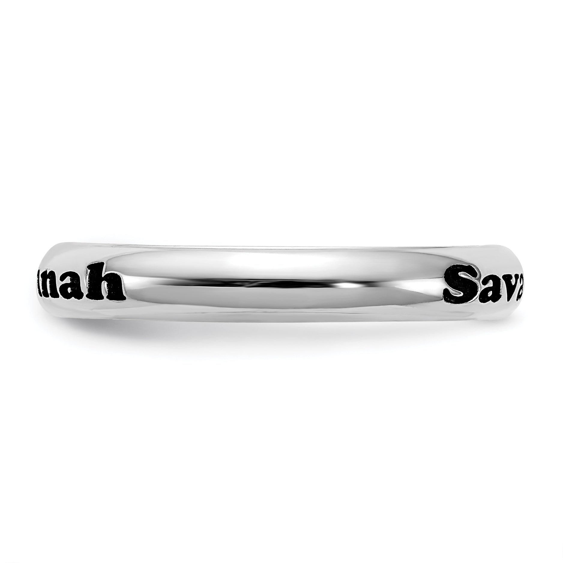 Sterling Silver Rhodium-Plated Stackable Expressions Personalized Ring