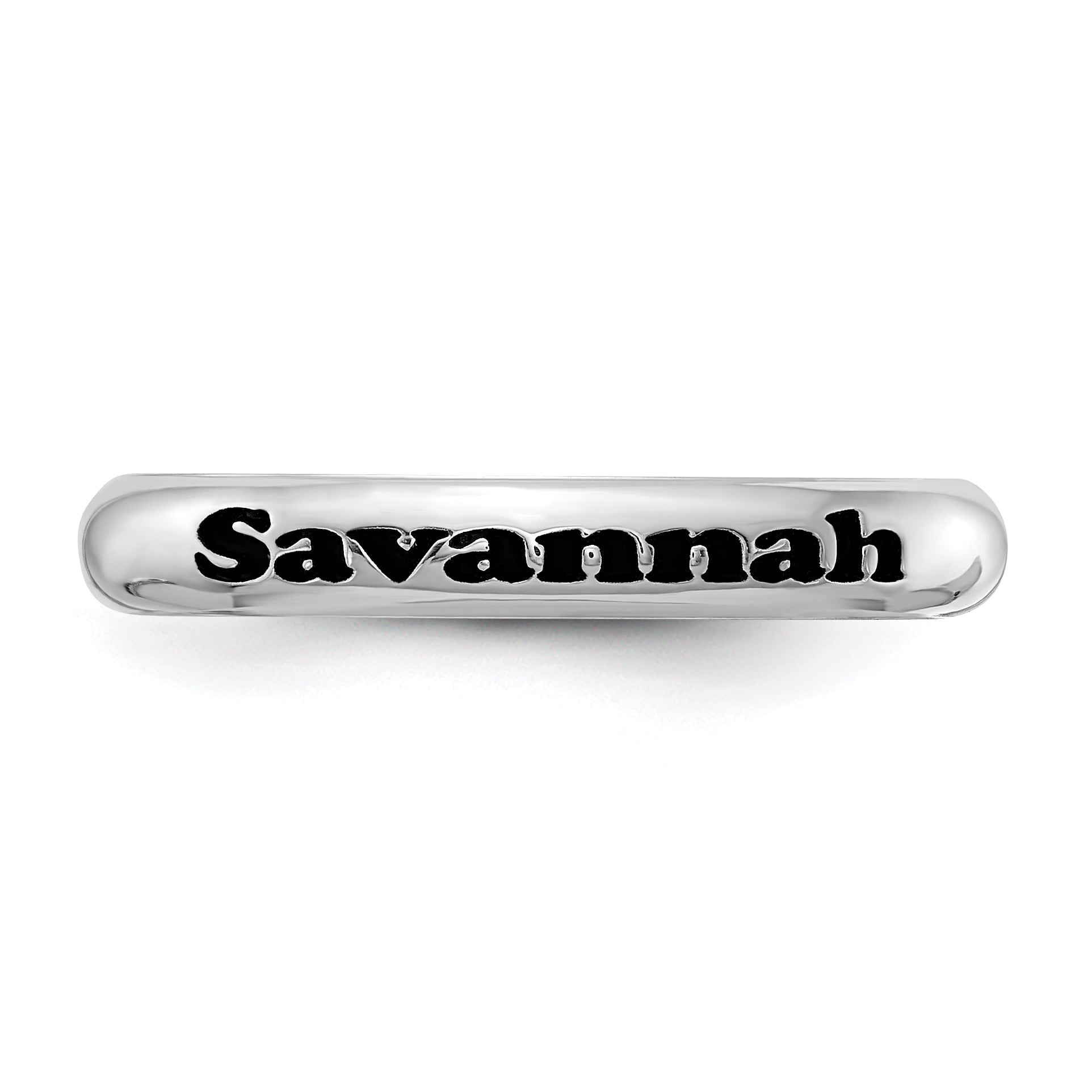 Sterling Silver Rhodium-Plated Stackable Expressions Personalized Ring