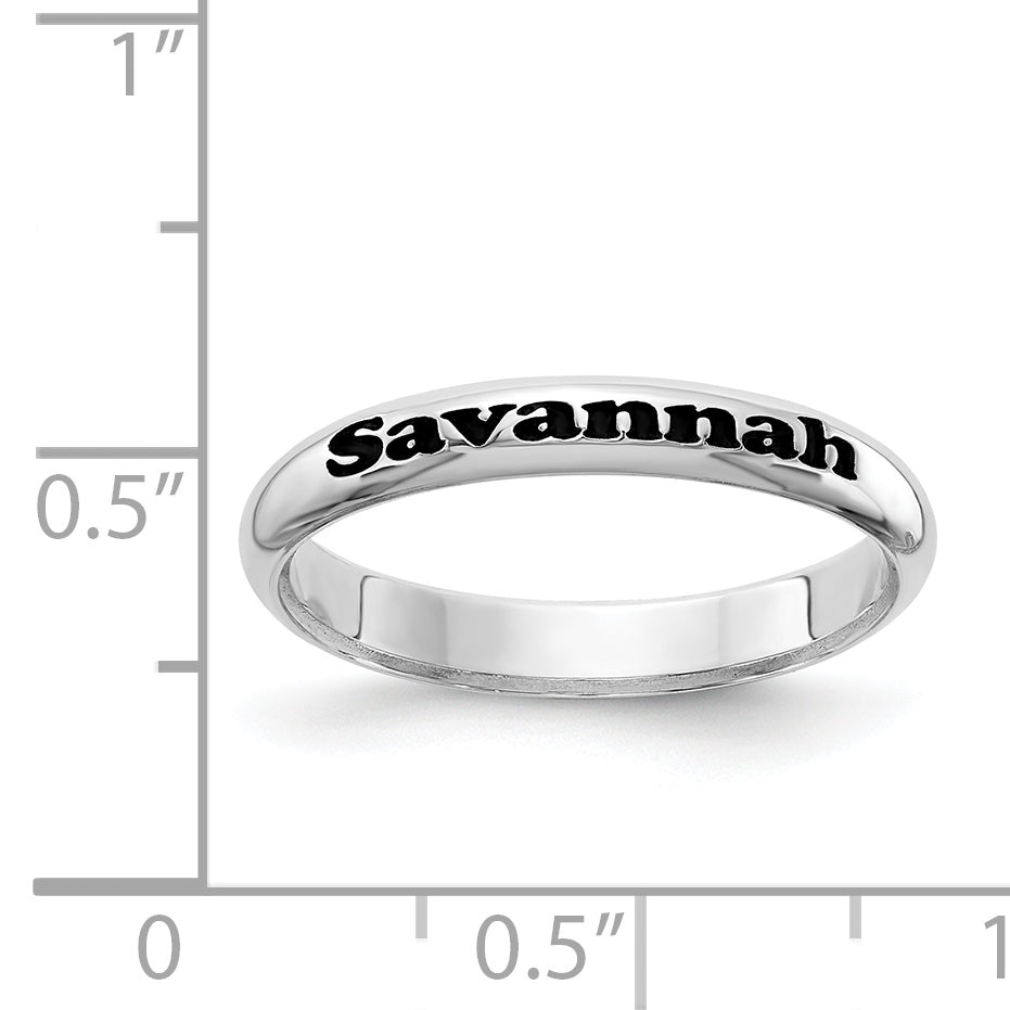 Sterling Silver Rhodium-Plated Stackable Expressions Personalized Ring