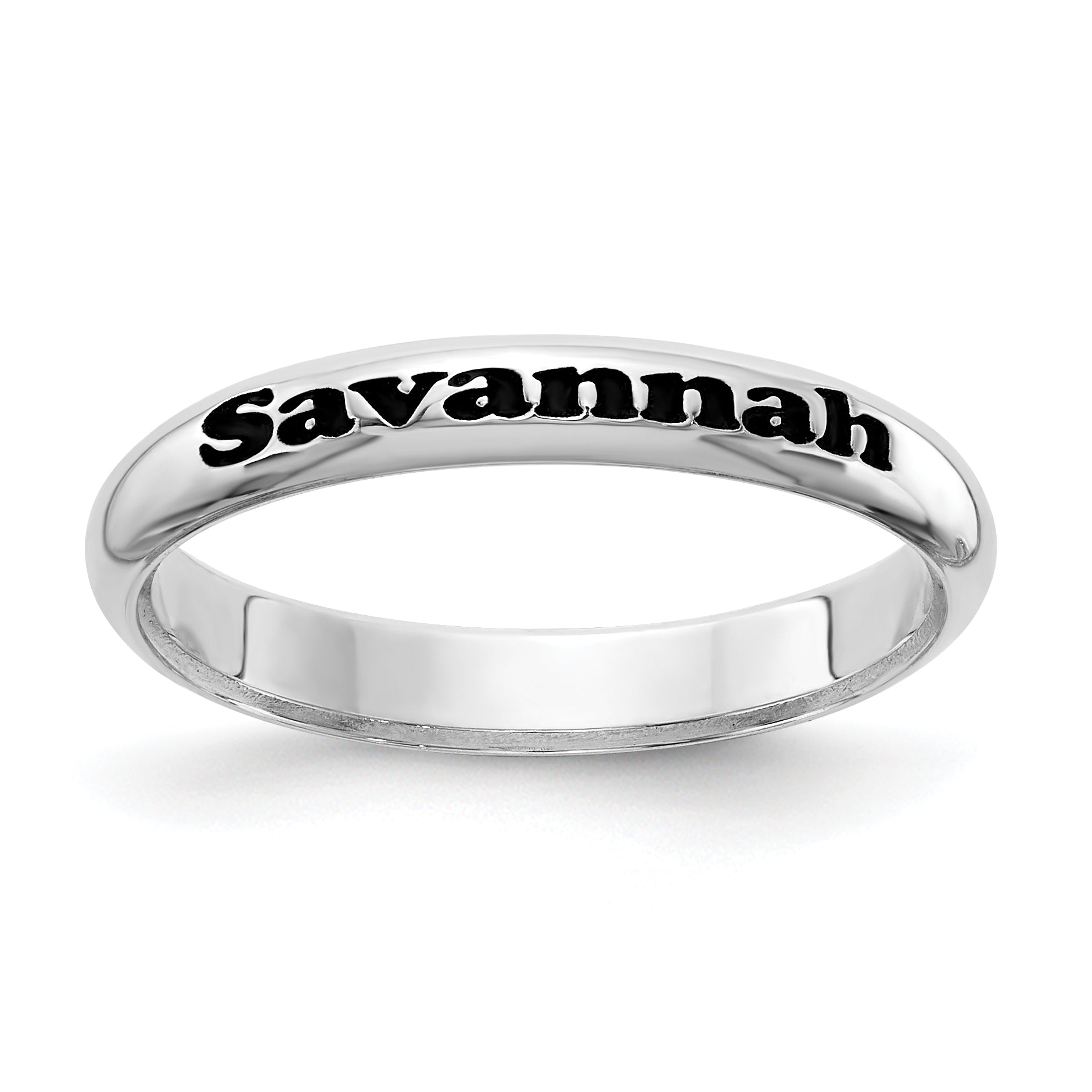 Sterling Silver Rhodium-Plated Stackable Expressions Personalized Ring Main image