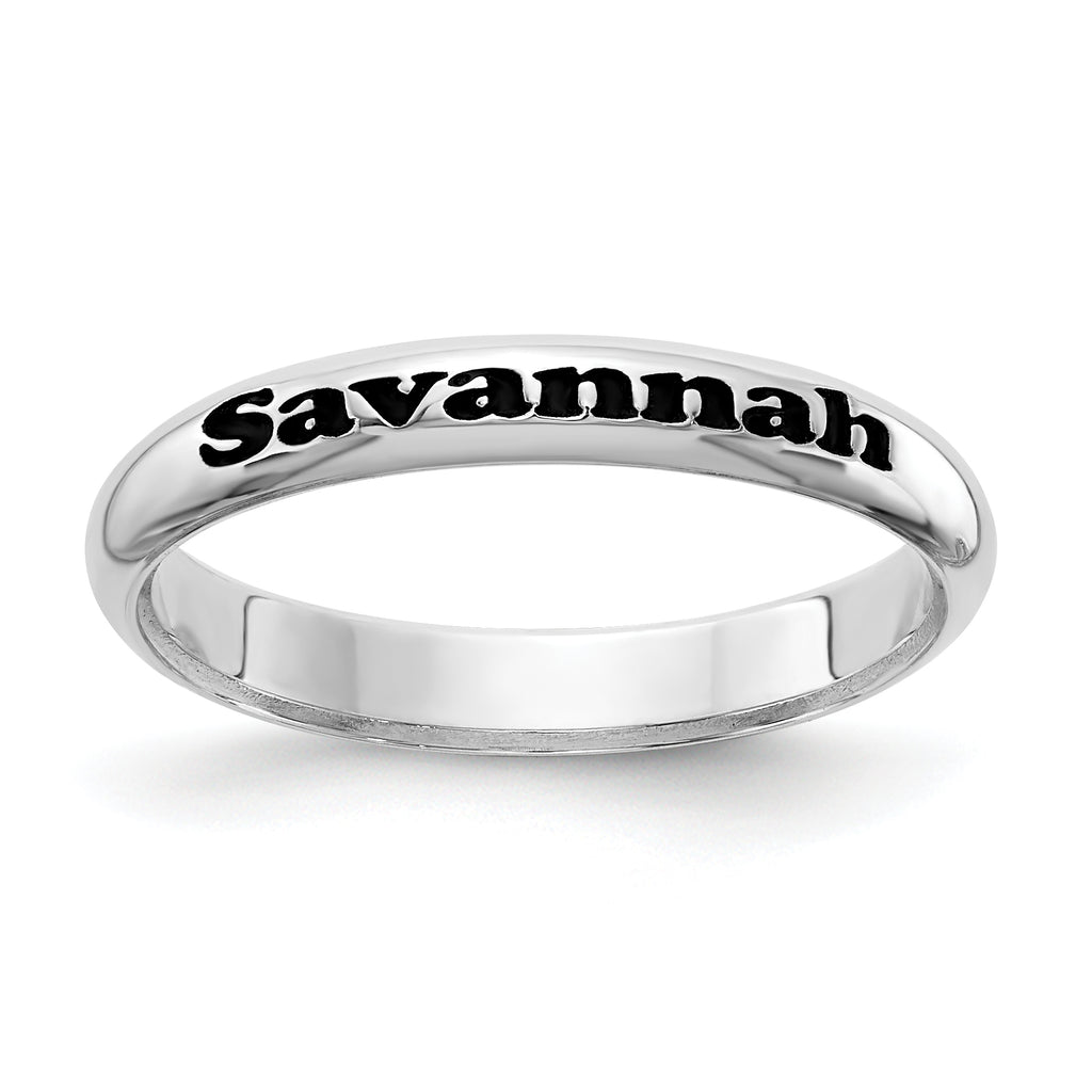Sterling Silver Rhodium-Plated Stackable Expressions Personalized Ring