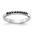 Sterling Silver Rhodium-Plated Stackable Expressions Personalized Ring