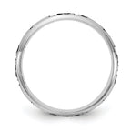 Sterling Silver Rhodium-Plated Stackable Expressions Personalized with Cross Ring