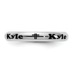 Sterling Silver Rhodium-Plated Stackable Expressions Personalized with Cross Ring