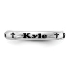 Sterling Silver Rhodium-Plated Stackable Expressions Personalized with Cross Ring