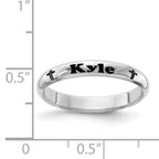 Sterling Silver Rhodium-Plated Stackable Expressions Personalized with Cross Ring