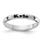 Sterling Silver Rhodium-Plated Stackable Expressions Personalized with Cross Ring