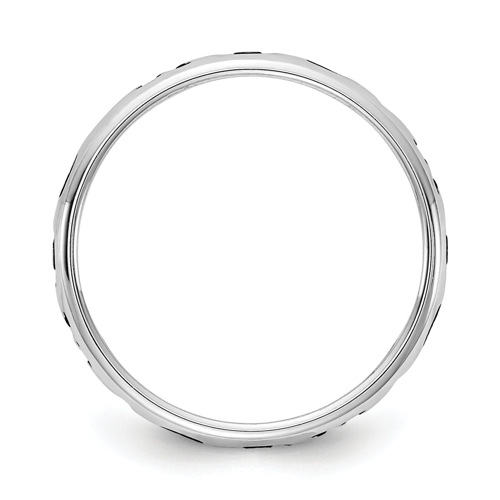 Sterling Silver Rh-plt Stackable Expressions Personalized with Heart Ring