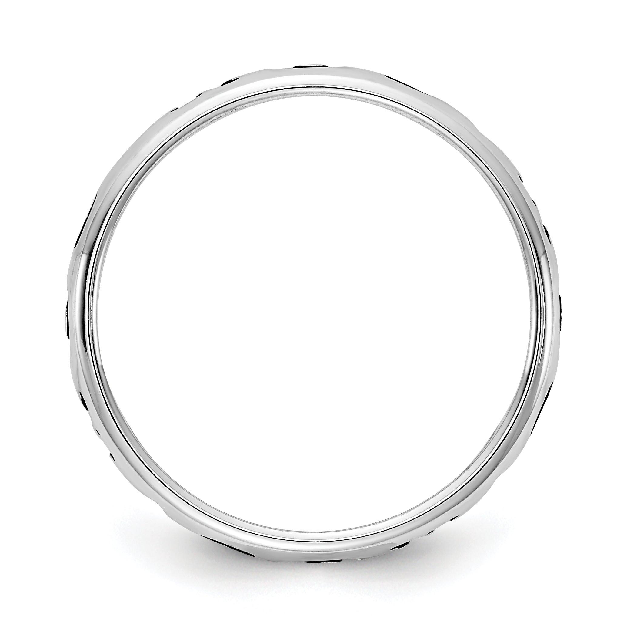 Sterling Silver Rh-plt Stackable Expressions Personalized with Heart Ring