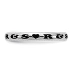 Sterling Silver Rh-plt Stackable Expressions Personalized with Heart Ring