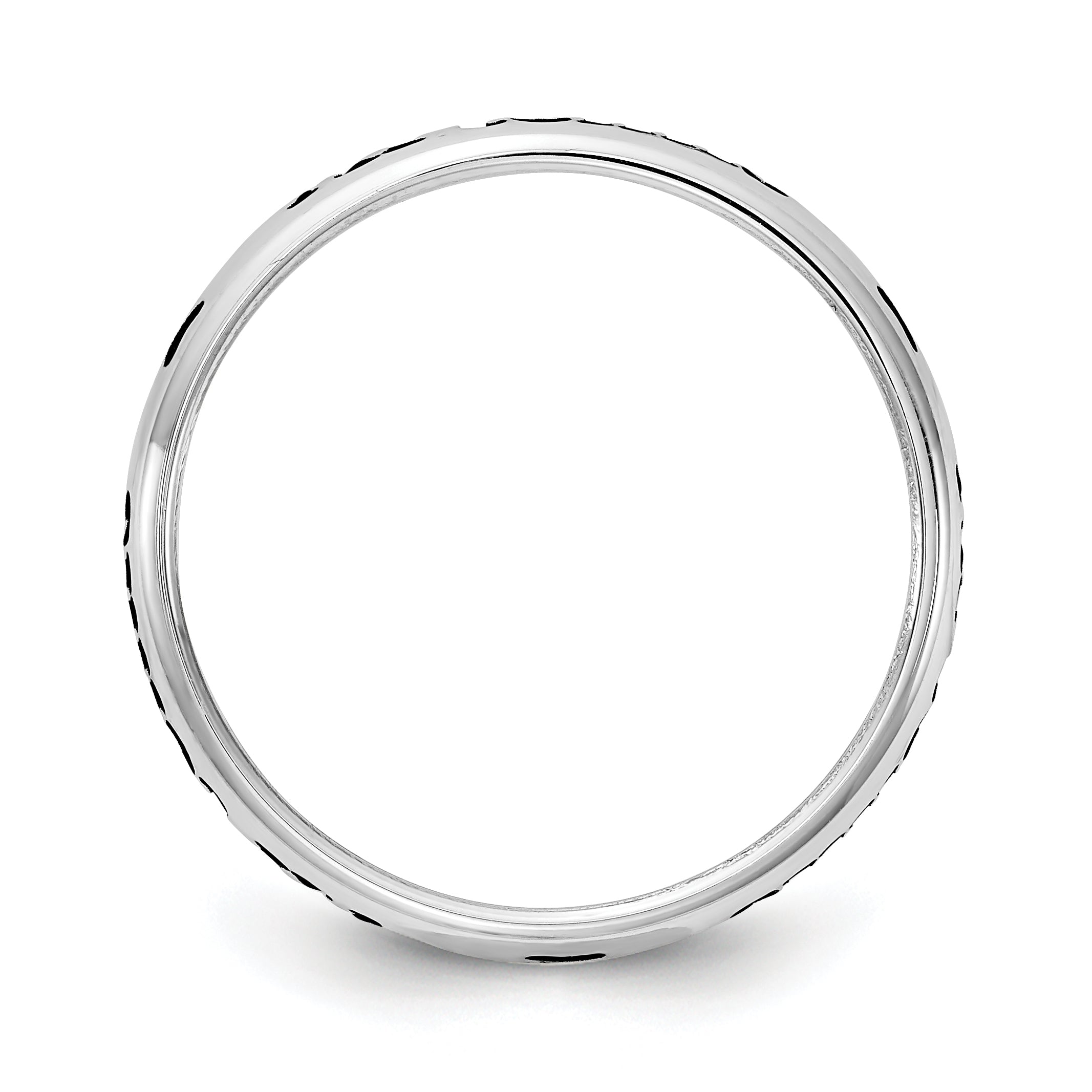 SS Rh-plt Stackable Expressions Personalized w/ Paw Print Ring