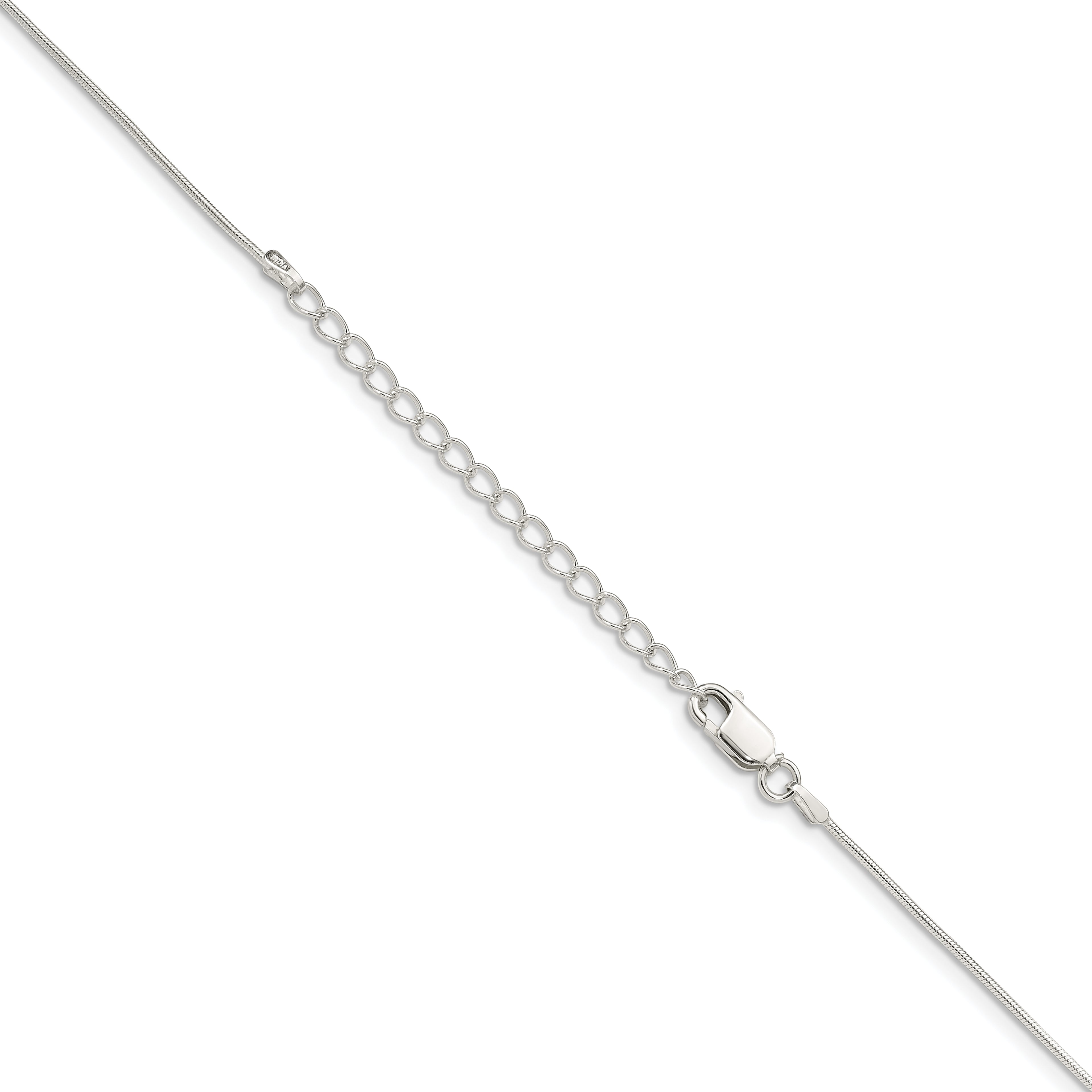Sterling Silver .8mm Snake Chain With 2 Inch Extension