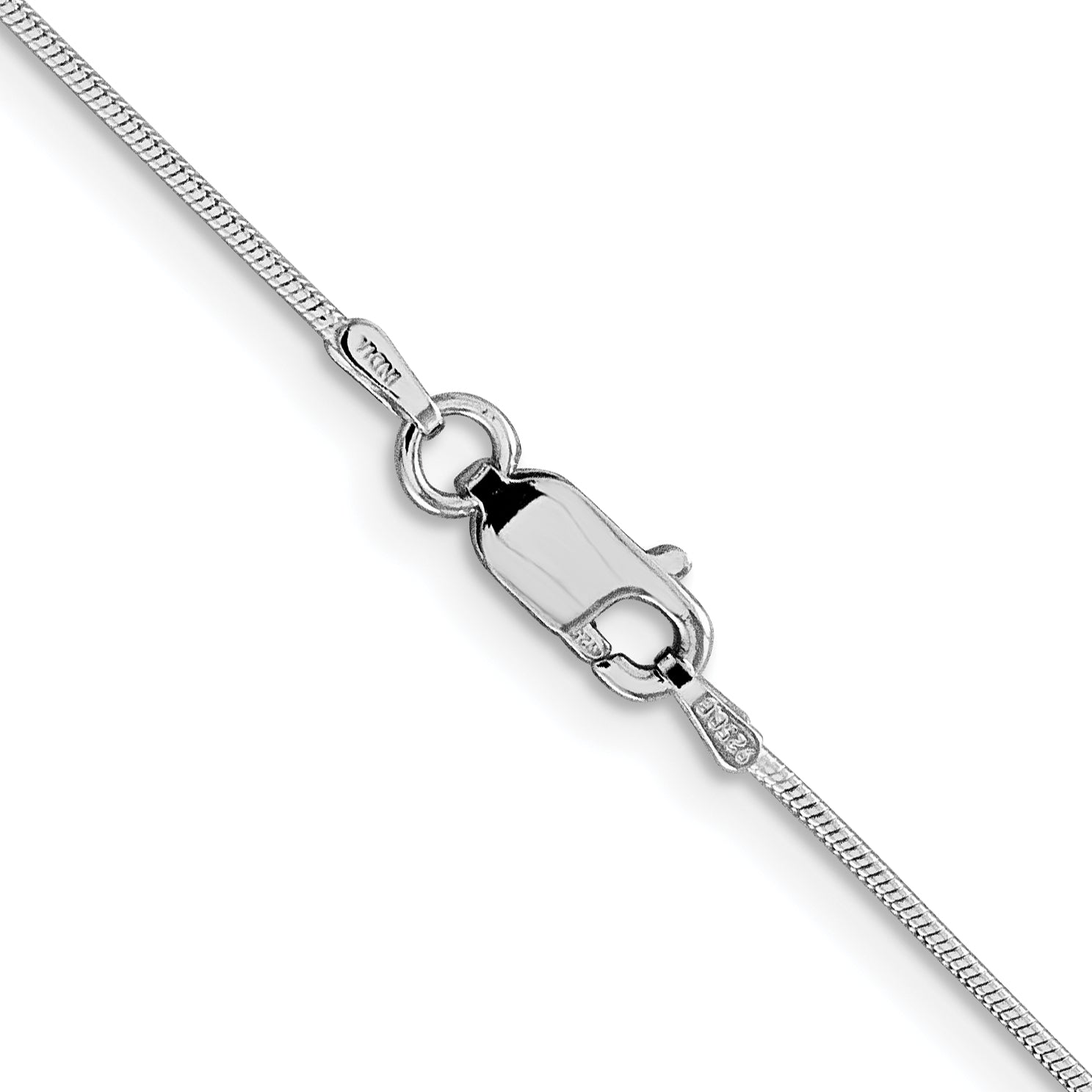Sterling Silver Rhodium-Plated .8mm Round Snake Chain
