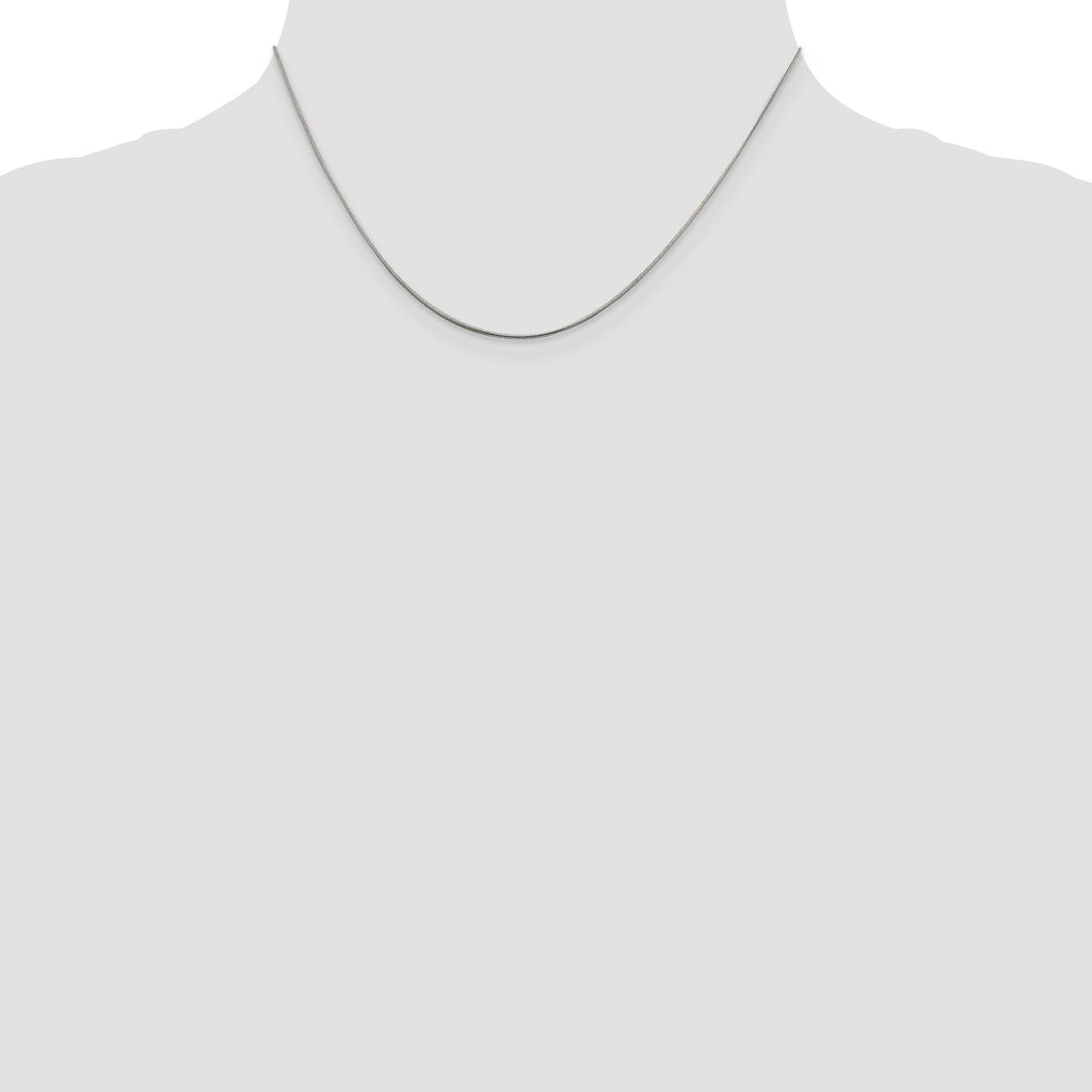 Sterling Silver Rhodium-Plated Snake Chain Necklace 0.8mm