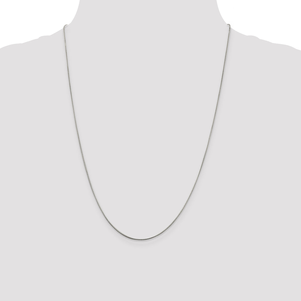 Sterling Silver Rhodium-Plated .8mm Round Snake Chain