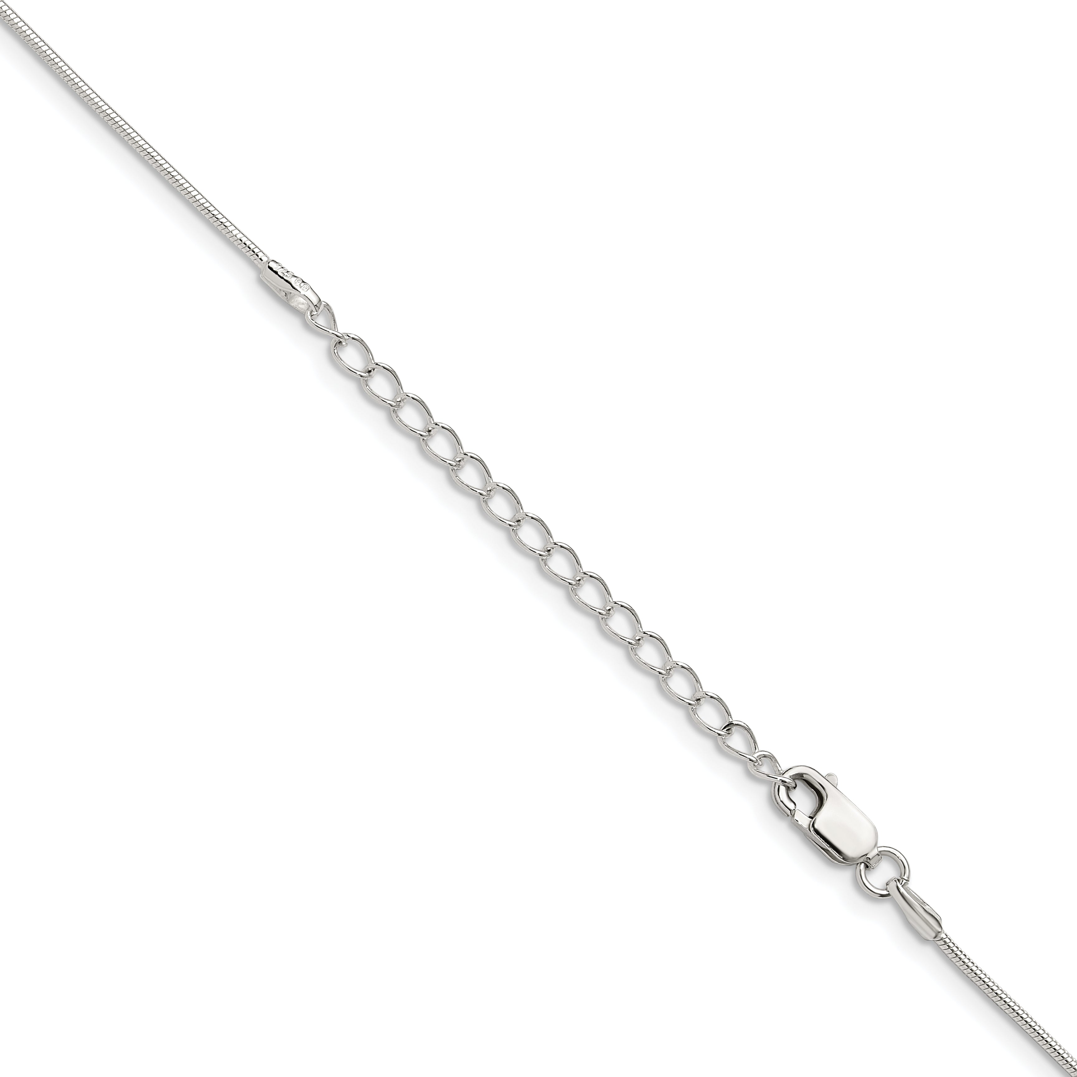 Sterling Silver 1mm Snake Chain With 2 Inch Extension