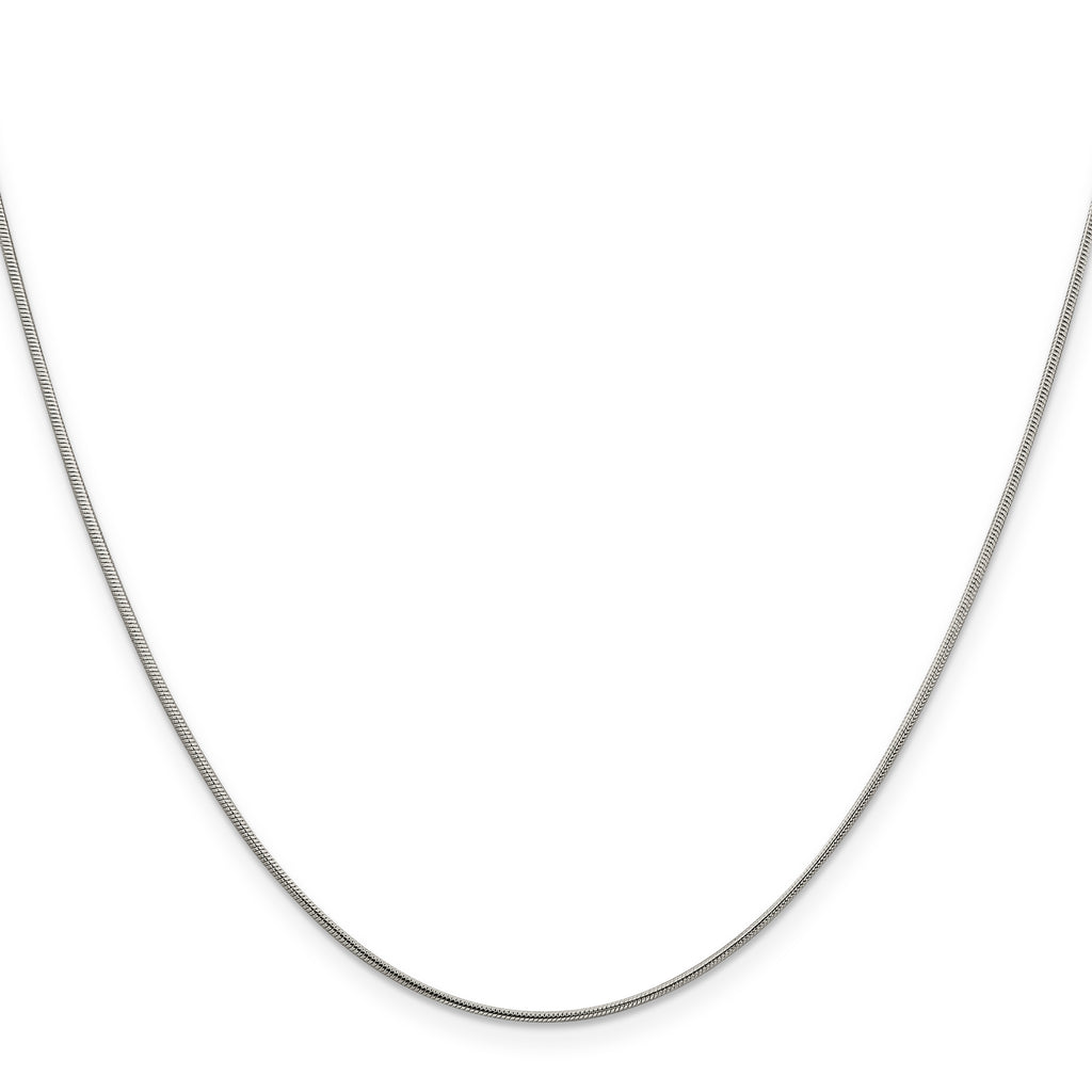 Sterling Silver Rhodium-Plated Snake Chain Necklace 1mm