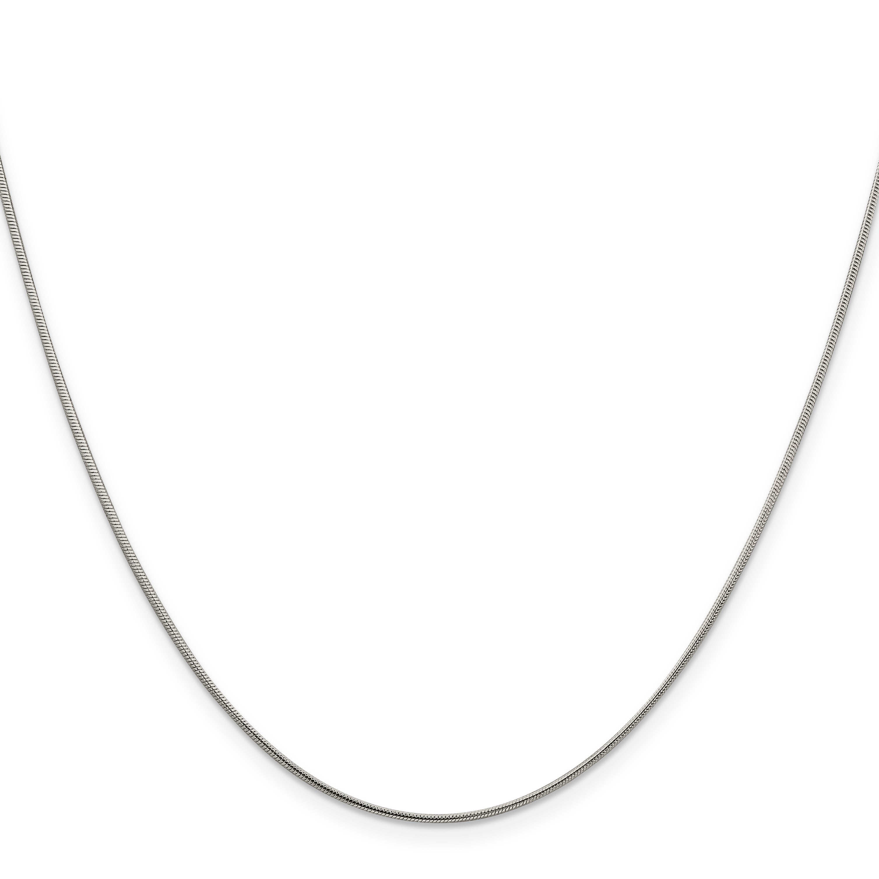 Sterling Silver Rhodium-Plated Snake Chain Necklace 1mm