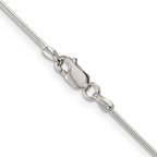 Sterling Silver Rhodium-Plated Snake Chain Necklace 1mm